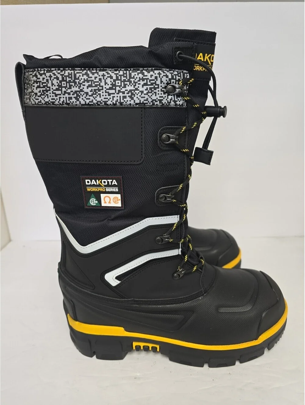 DAKOTA Men's 8530 Steel Toe Steel Plate Safety Winter Felt Pack Boots Black 8M